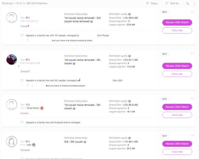 MyHeritage vs 23andMe vs Ancestry review -- MyHeritage DNA relatives