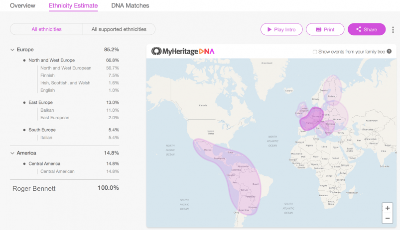 MyHeritage vs 23andMe vs Ancestry review -- MyHeritage ethnicity update