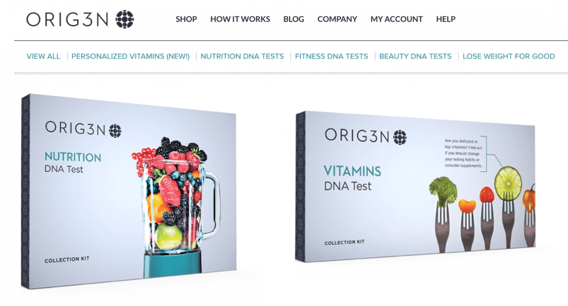 Yksityiskohtainen katsaus Orig3nin ”Vitamins”- ja ”Nutrition” -DNA-testeihin