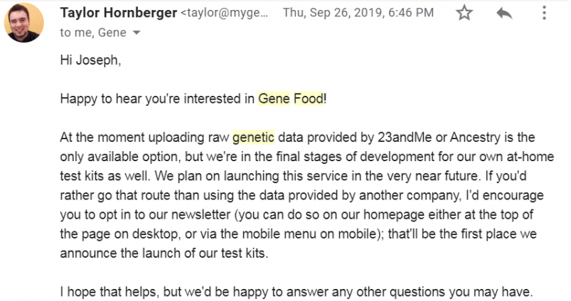 Gene Food Review