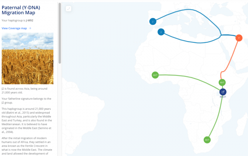 Living DNA Paternal (Y-DNA) Migration Map