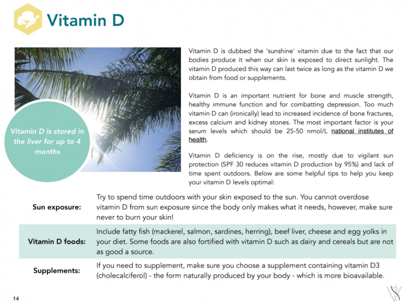 Vitagen DNA Report Nutrition and Lifestyle Guide