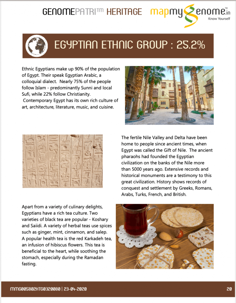 Mapmygenome's Genomepatri Heritage Report - My Egyptian Heritage Page