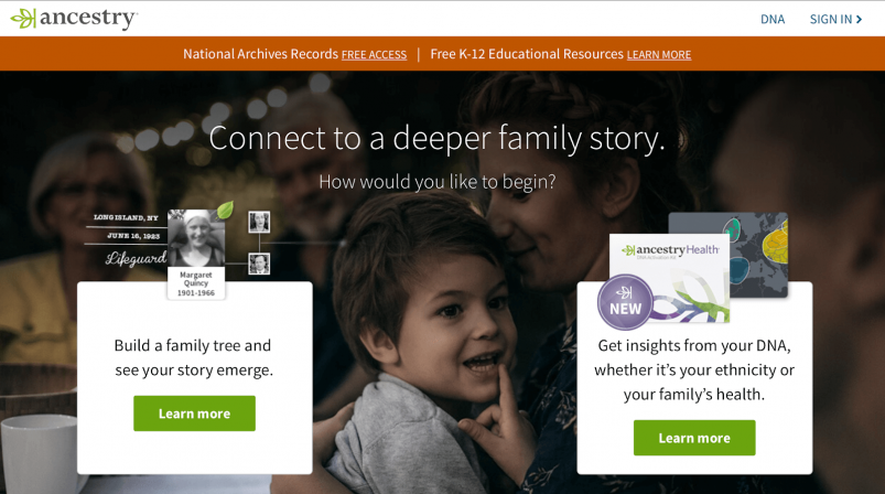 Family Tree by Ancestry Homepage