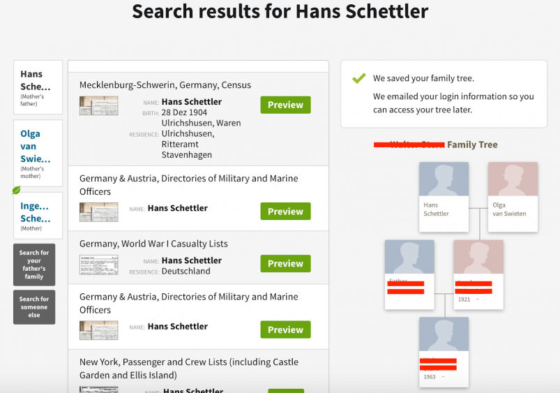 Family Tree by Ancestry Search Results for My Grandfather