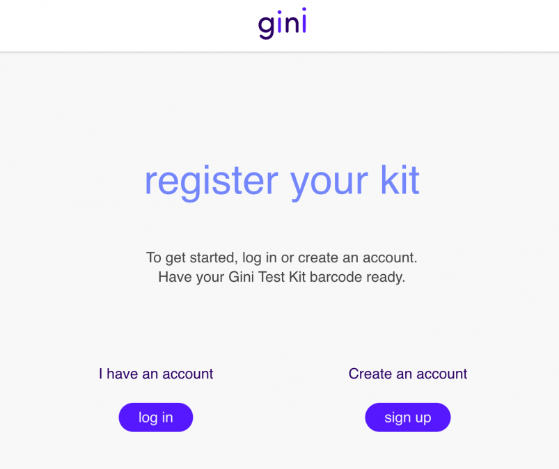 Register Your Gini Test Kit After You Collect Your Sample