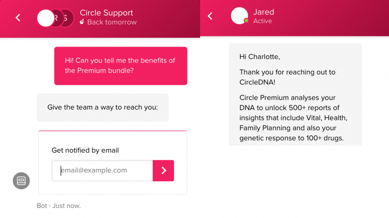 Circle DNA's Live Chat Customer Support