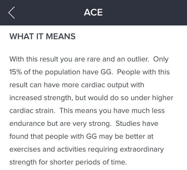 Orig3n app ACE gene report - "What It Means"