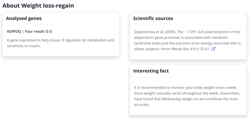 See the different genes tested for each GenePlanet DNA test