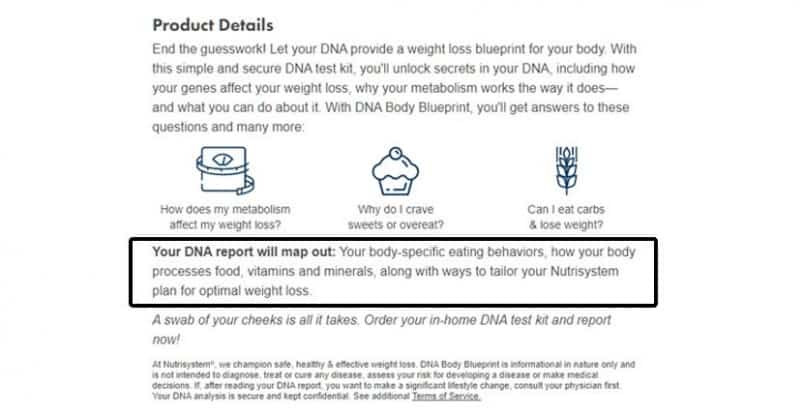 Nutrisystem's DNA Body Blueprint Kit - Product Details