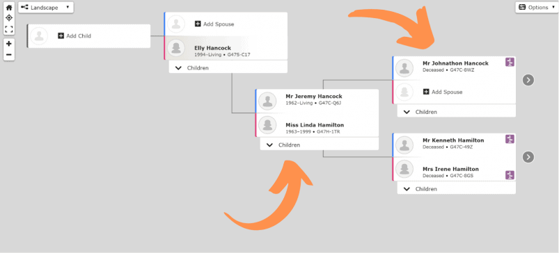 FamilySearch's family tree builder.