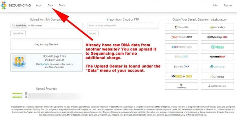 Sequencing.com - Raw DNA Upload Center