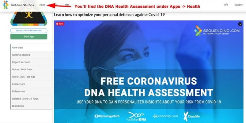 Sequencing.com - Free Coronavirus DNA Health Assessment Report