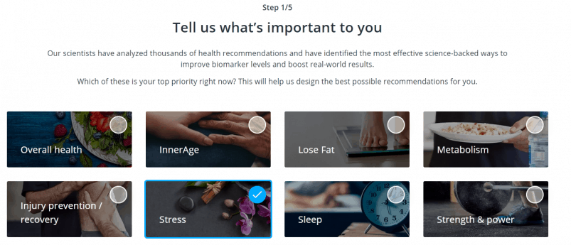 InsideTracker lifestyle review questionnaire
