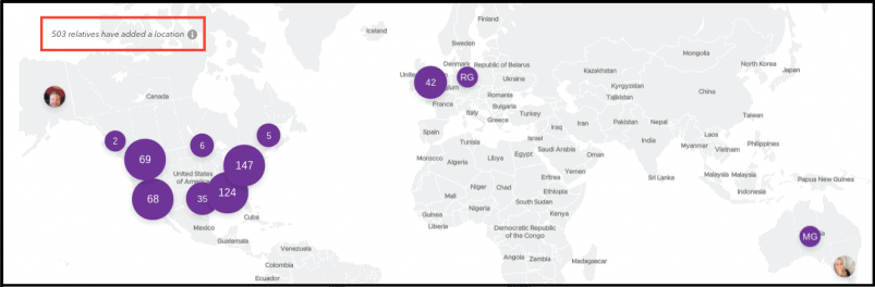 23andMe DNA Matches Map