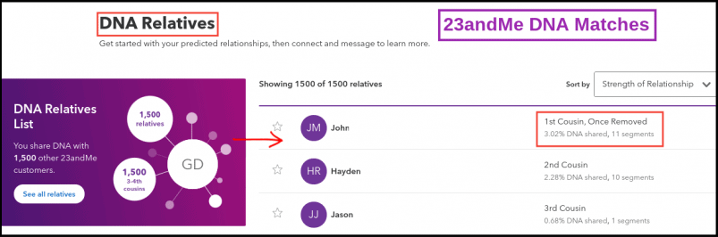 23andMe DNA Matches Summary