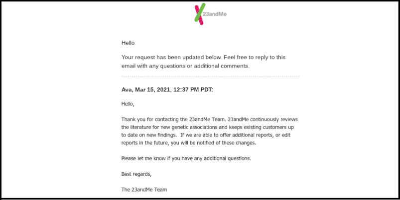 23andMe Email Customer Service