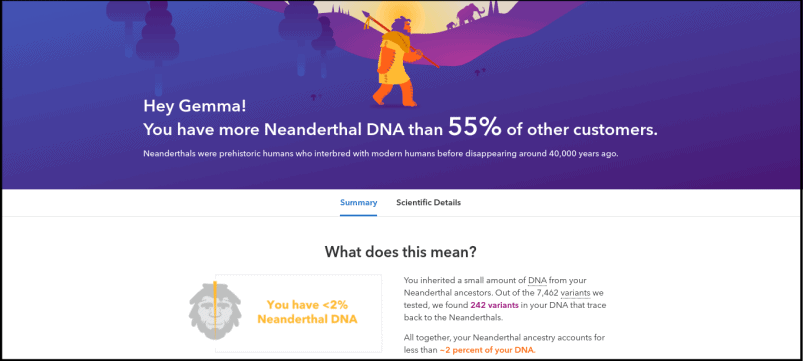 23andMe Neanderthal DNA Report