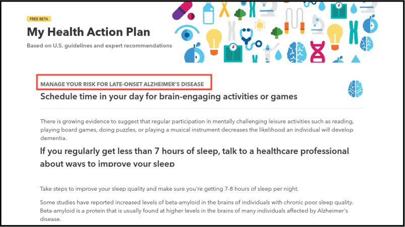 23andMe Health Action Plan