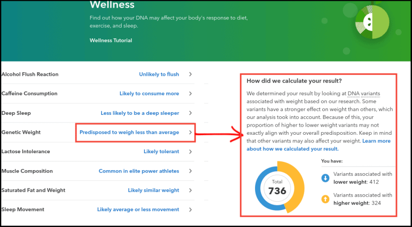 23andMe Wellness Reports