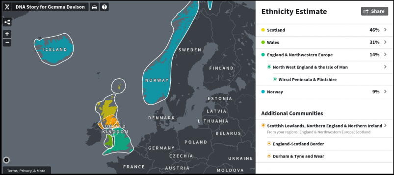 AncestryDNA Ethnicity Estimate Map