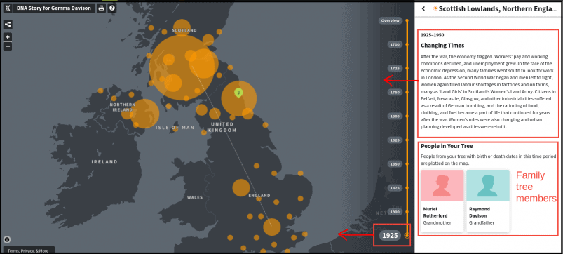 AncestryDNA Genetic Communities Timeline